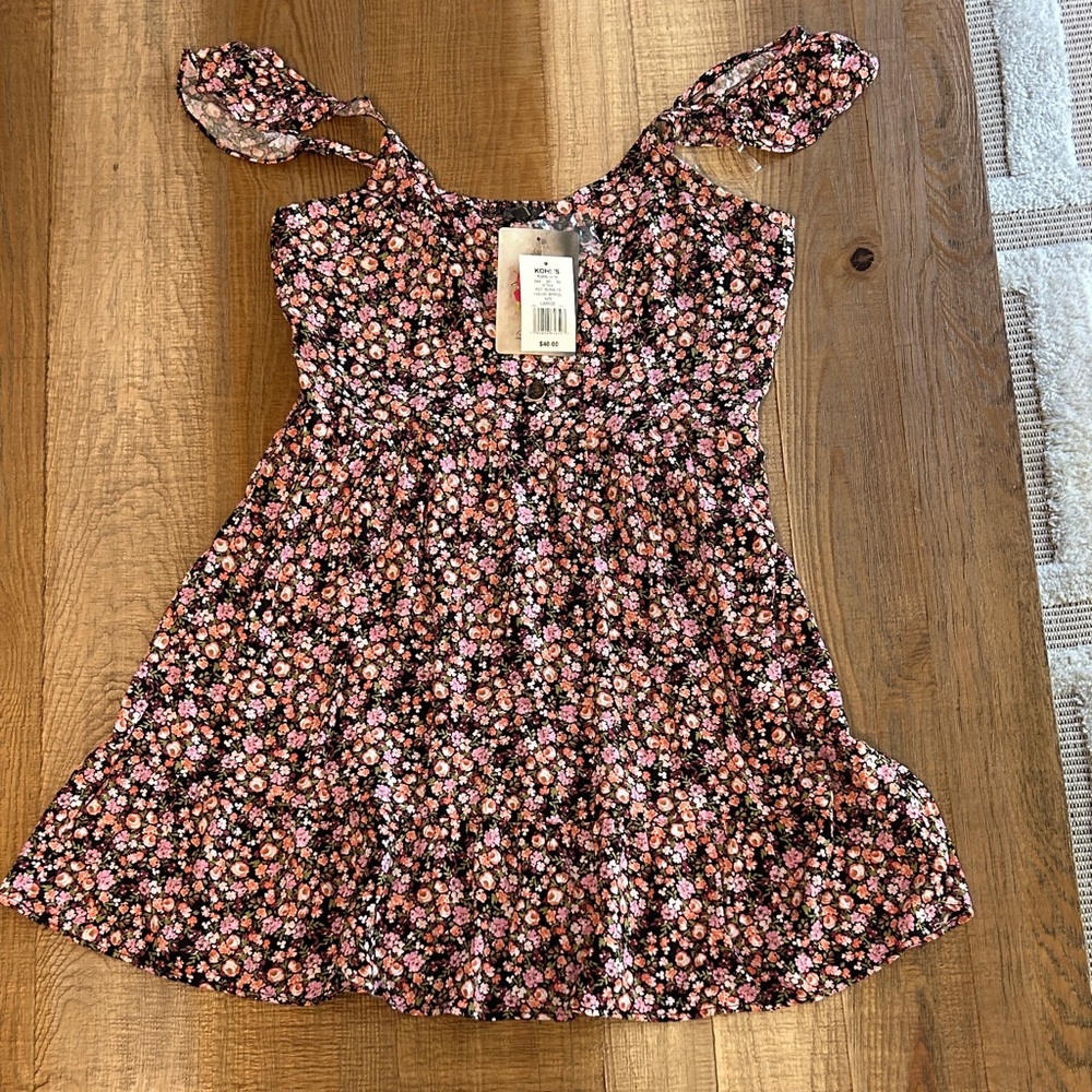 Lily Rose Floral Mini Dress - Pink and Black